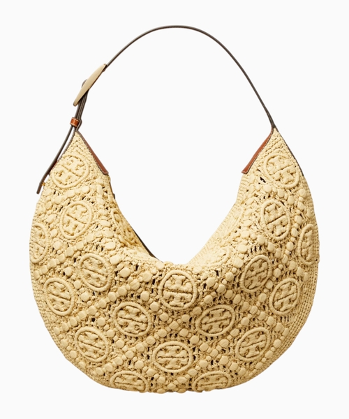 T Monogram Raffia Ballon bag