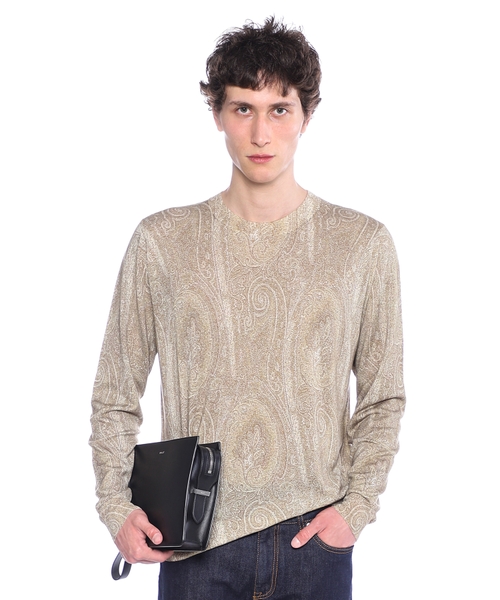 Paisley printed silk cashmere blend jumper