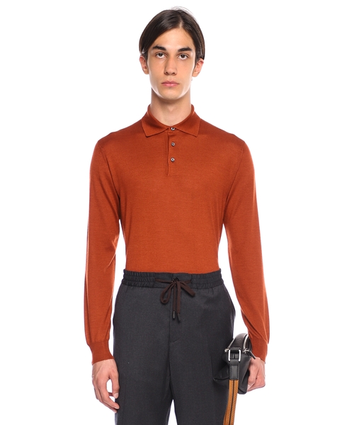 Long sleeve knit polo
