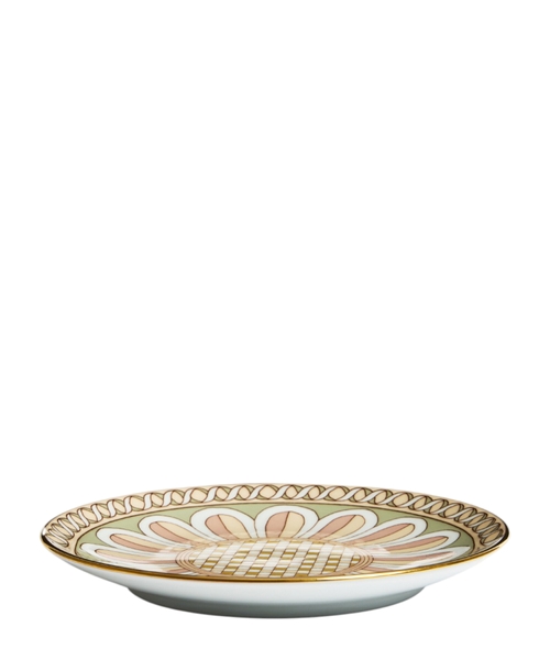 Flower embroidered plate