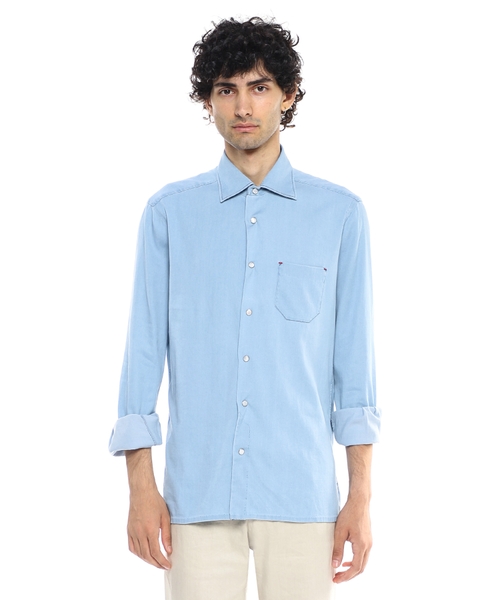 Хлопковая рубашка прямого кроя