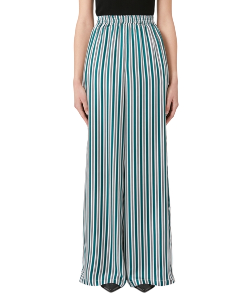 Geniş kəsimli printli ipək şalvar