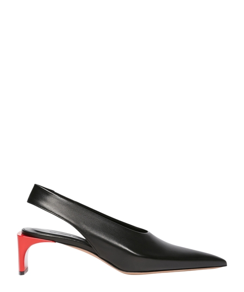 Dəri slingback ayaqqabı