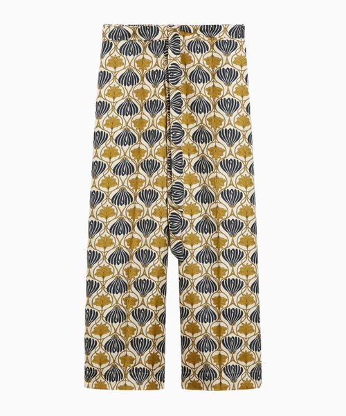 Fluid printed silk trousers