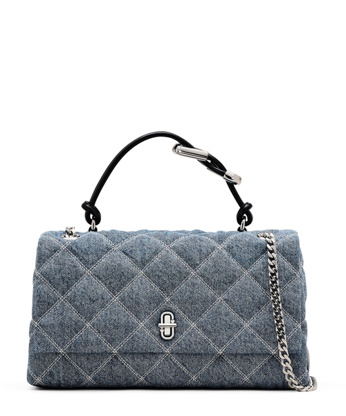 The Quilted Ombre Dual Denim çevriləbilən çiyin çantası