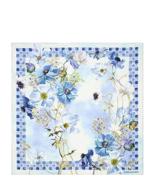 Fiori printli ipək yaylıq