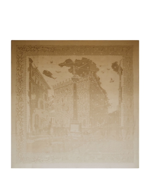 Шелковый шарф с жаккардовой текстурой и узором палаццо