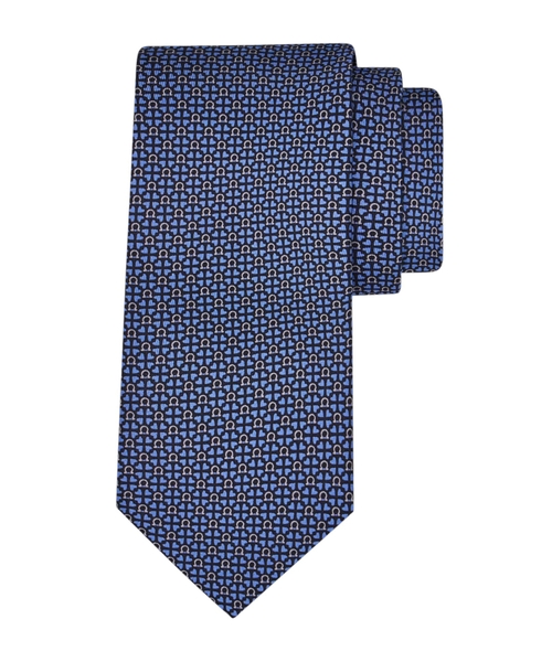 Gancini and hearts printed silk tie