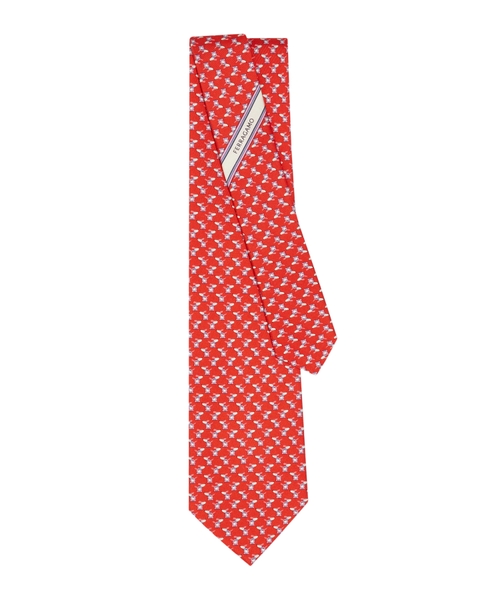 Silk tie with puppy print