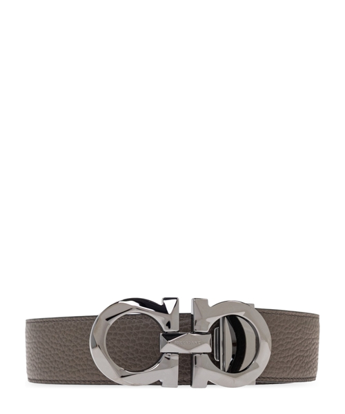 Reversible belt with Gancini detail