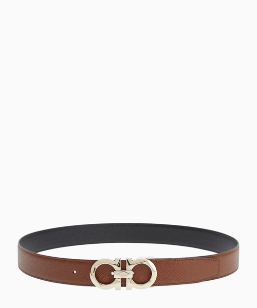 Reversible belt with Gancini detail