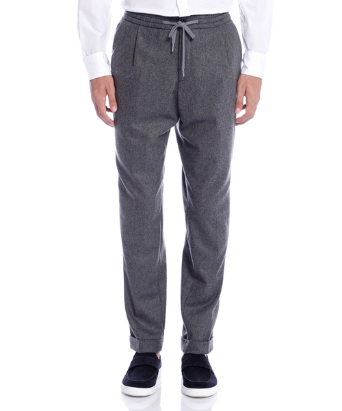 Шерстяные брюки с кулиской на талии