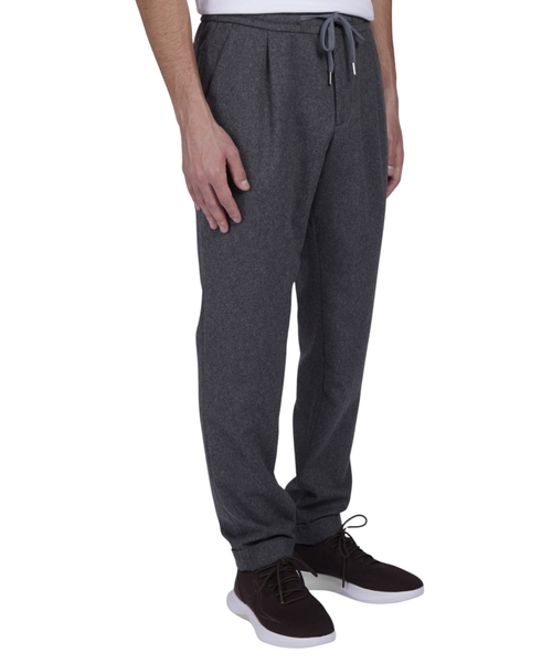 Шерстяные брюки с кулиской на талии