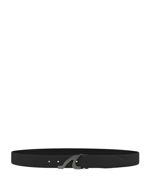 Кожаный ремень с пряжкой-логотипом