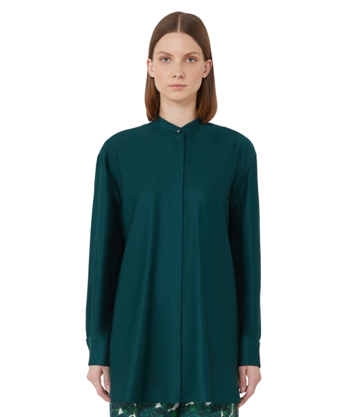 Oversized cotton satin shirt