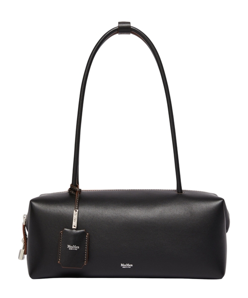 Natural leather bowler bag