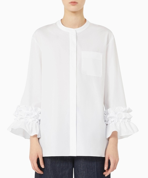 Flared poplin shirt