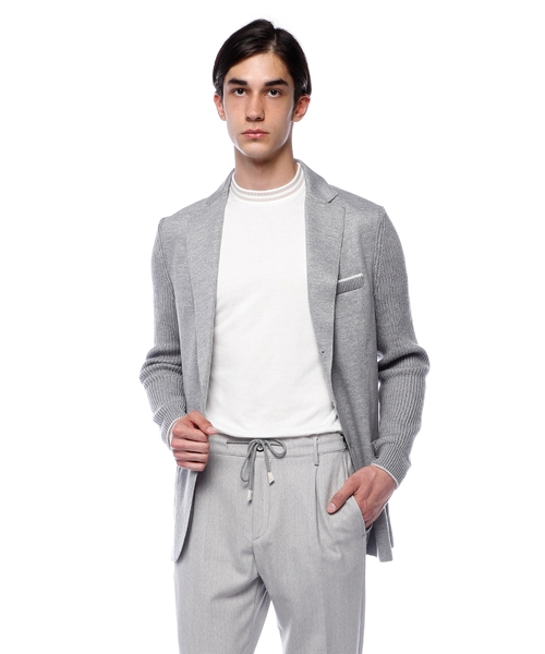 Блейзер с трикотажными деталями