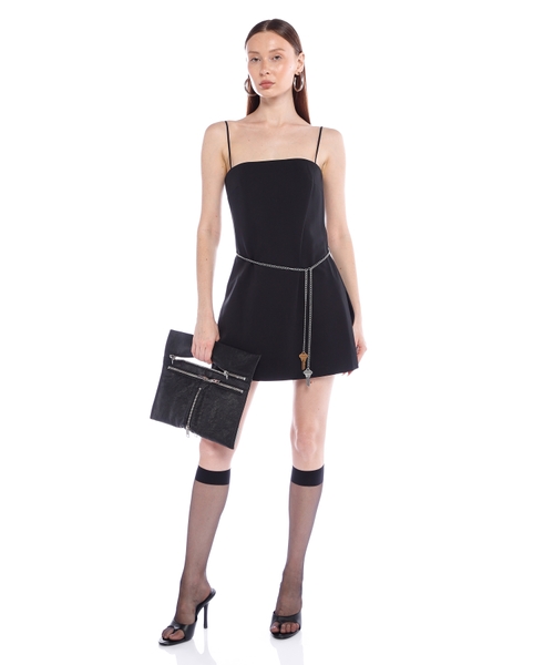 Black dress with chain and key details