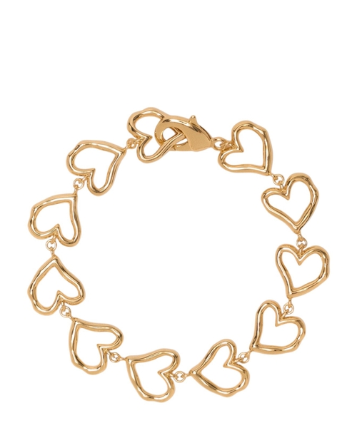 Qızıl örtüklü ürək detallı qolbaq