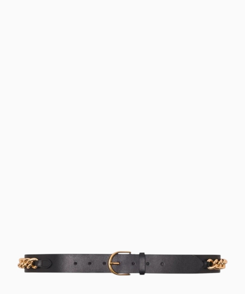 Leather belt with gold details