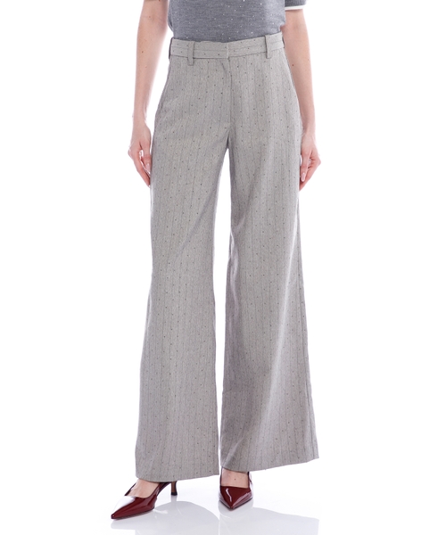 Rhinestone-embellished wide trousers