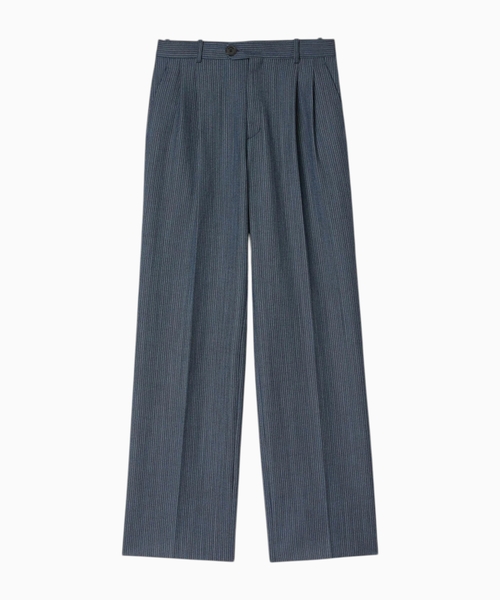 Striped wide-leg trousers