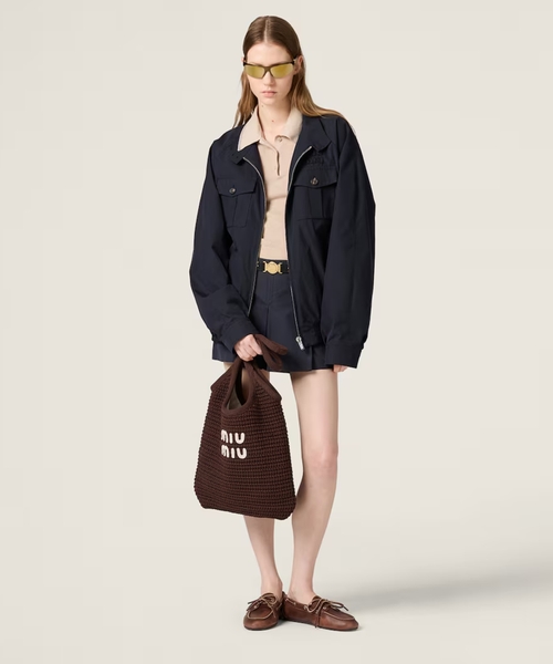 関税込 MiuMiu IVY raffia-effect woven tote bag IVY raffia-effect woven tote bag | Emporium