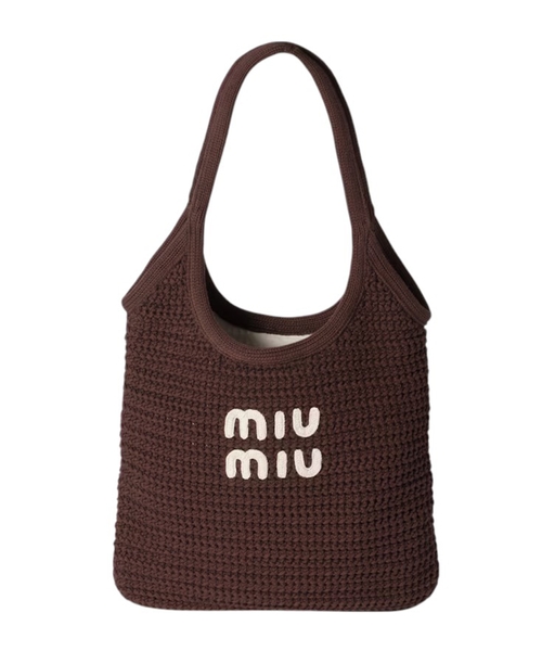 関税込 MiuMiu IVY raffia-effect woven tote bag IVY raffia-effect woven tote bag | Emporium