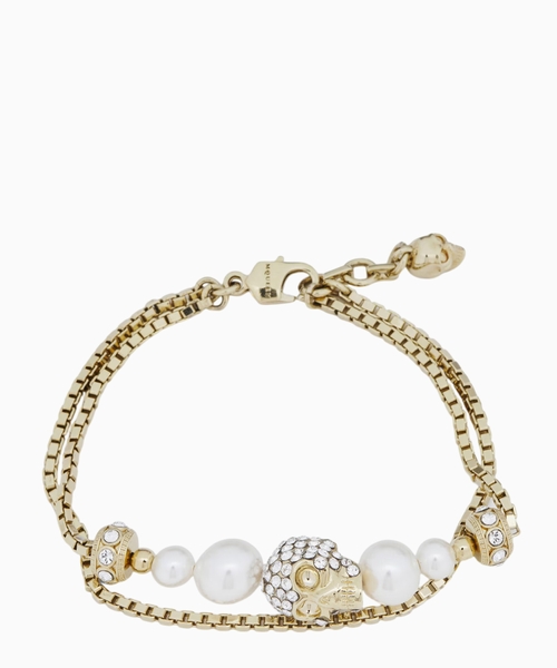 Skull and Pearl chain bracelet