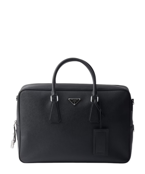 Saffiano leather briefcase