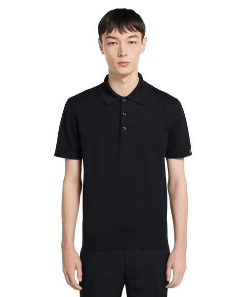 Трикотажное поло из шелка и хлопка