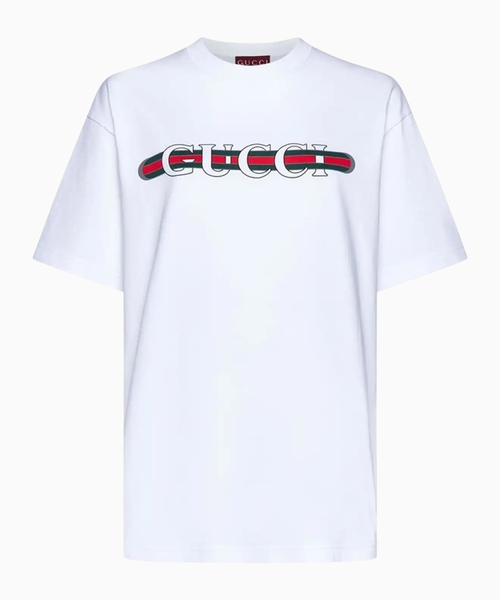 Cotton T-shirt with Gucci Web print