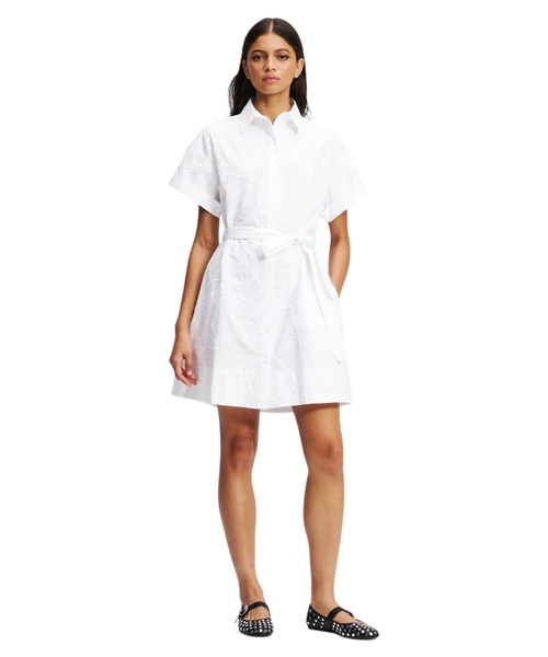 Embroidered shirt dress