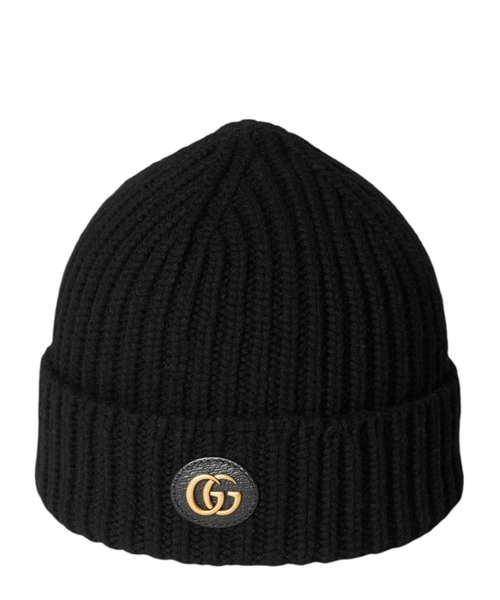 Wool cashmere hat with Double G