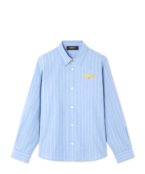 Safety Pin logo striped shirt