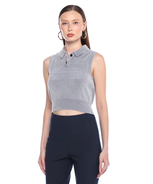 Cotton-blend chenille logo polo | Emporium