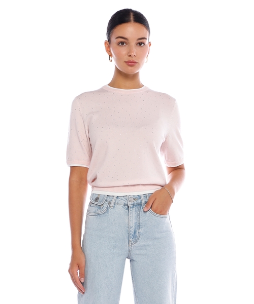 Wool short-sleeve sweater