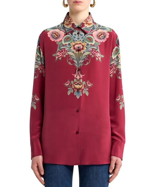 Шелковая рубашка с принтом