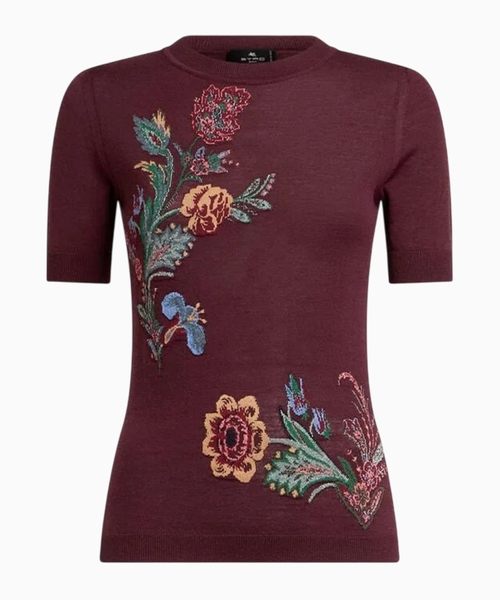 Floral short sleeve jumper
