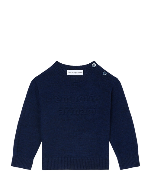 Jumper with an embossed logo