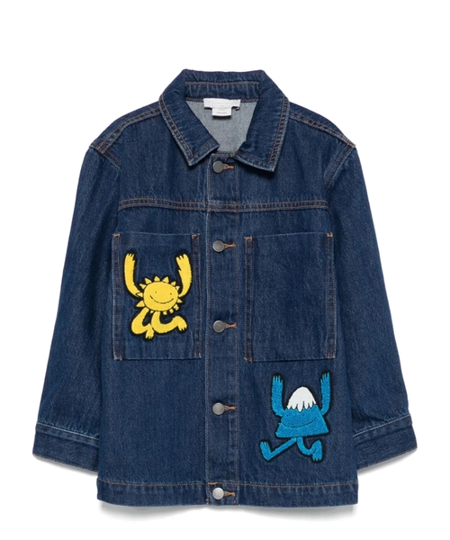 Embroidered-motif denim jacket