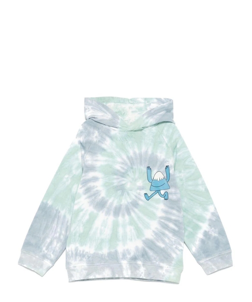 Худи с эффектом tie-dye и графическим принтом