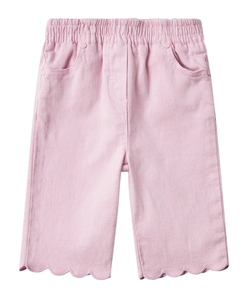 Gabardine pants with scallops trim