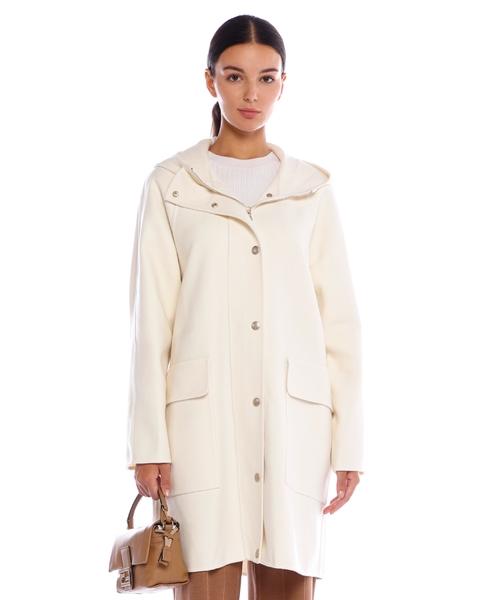 Шерстяное пальто с капюшоном