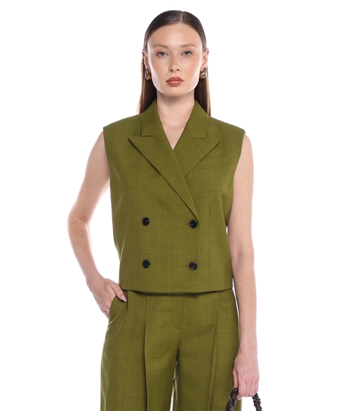 "City Twill" double-breasted vest