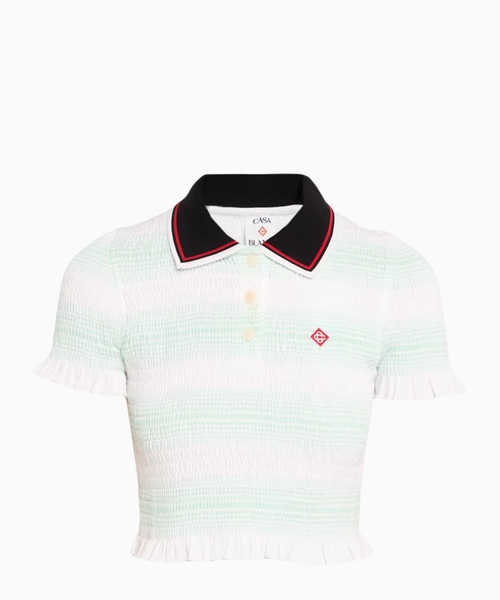 Zolaqlı loqo detallı polo
