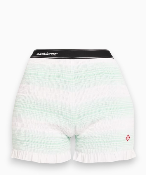 Stripe shirred shorts