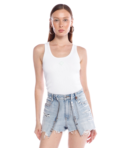 Ribbed jersey tank top