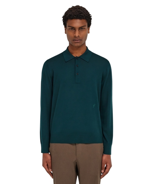 Шерстяное поло с длинными рукавами